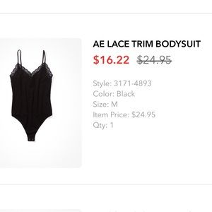 AE lace trim bodysuit, Size M